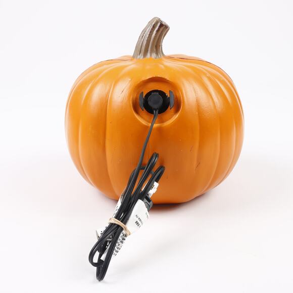 Pair of Intertek Plastic Light Up Halloween Pumpkin Jack-O-Lanterns & Bulbs - Picture 10 of 12